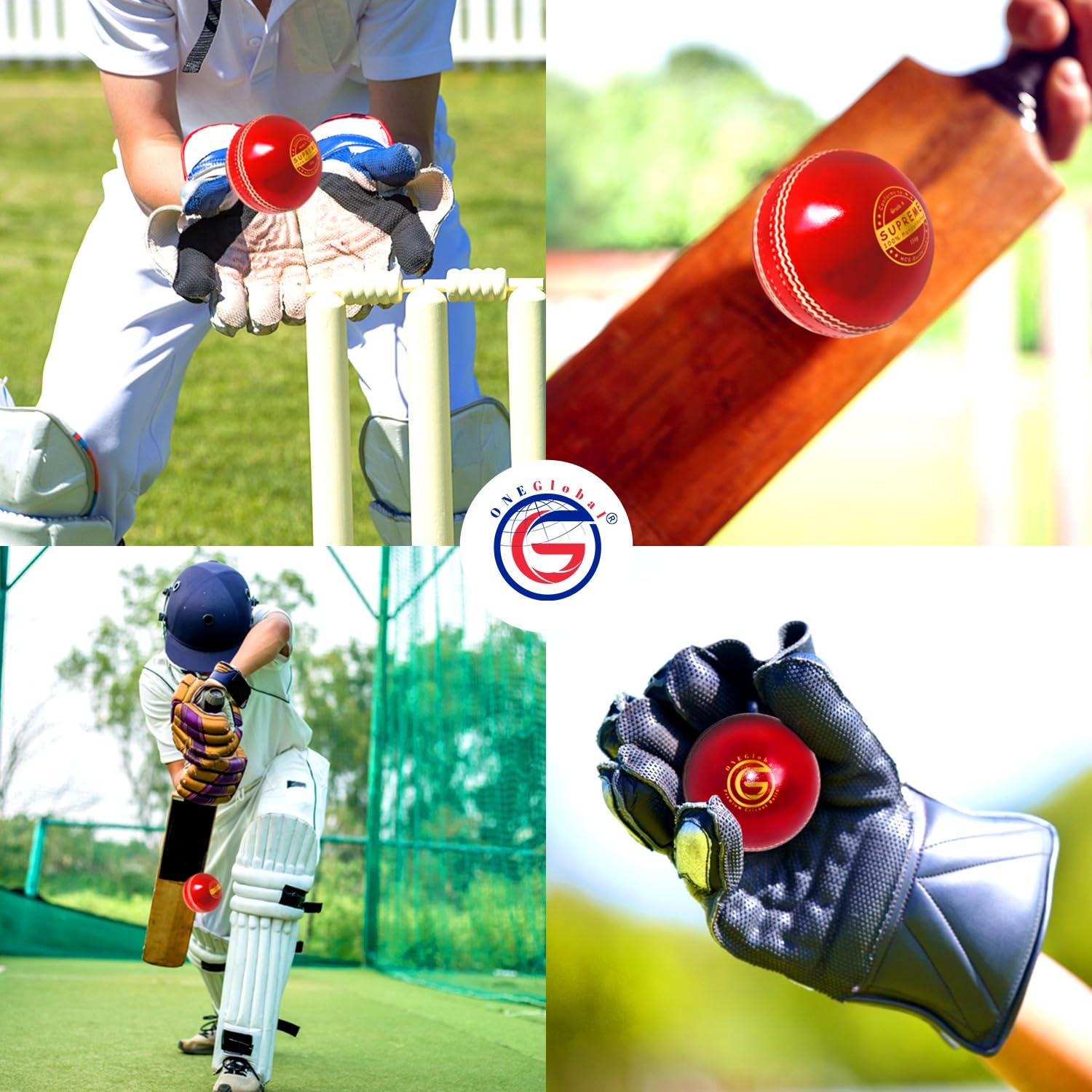 Supreme Cricketball aus echtem Leder, Lederball mit handgenähter Naht, hochwertige harte Bälle für Club- und Liga-Spiele (Senioren, 156 g, Junioren 135 g, Damen 142 g)