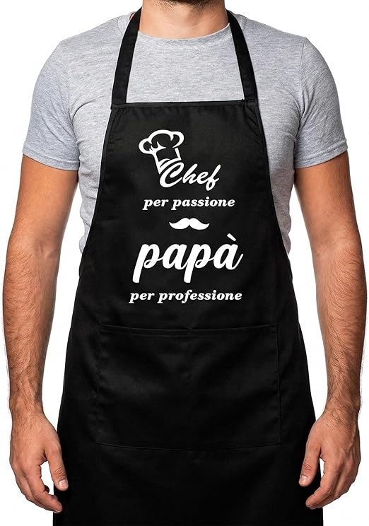 Grembiule Impermeabile Per Papà - Regalo Per Festa Del Papà, Compleanno O Natale - Nero, Con Tasche E Biglietto - 4