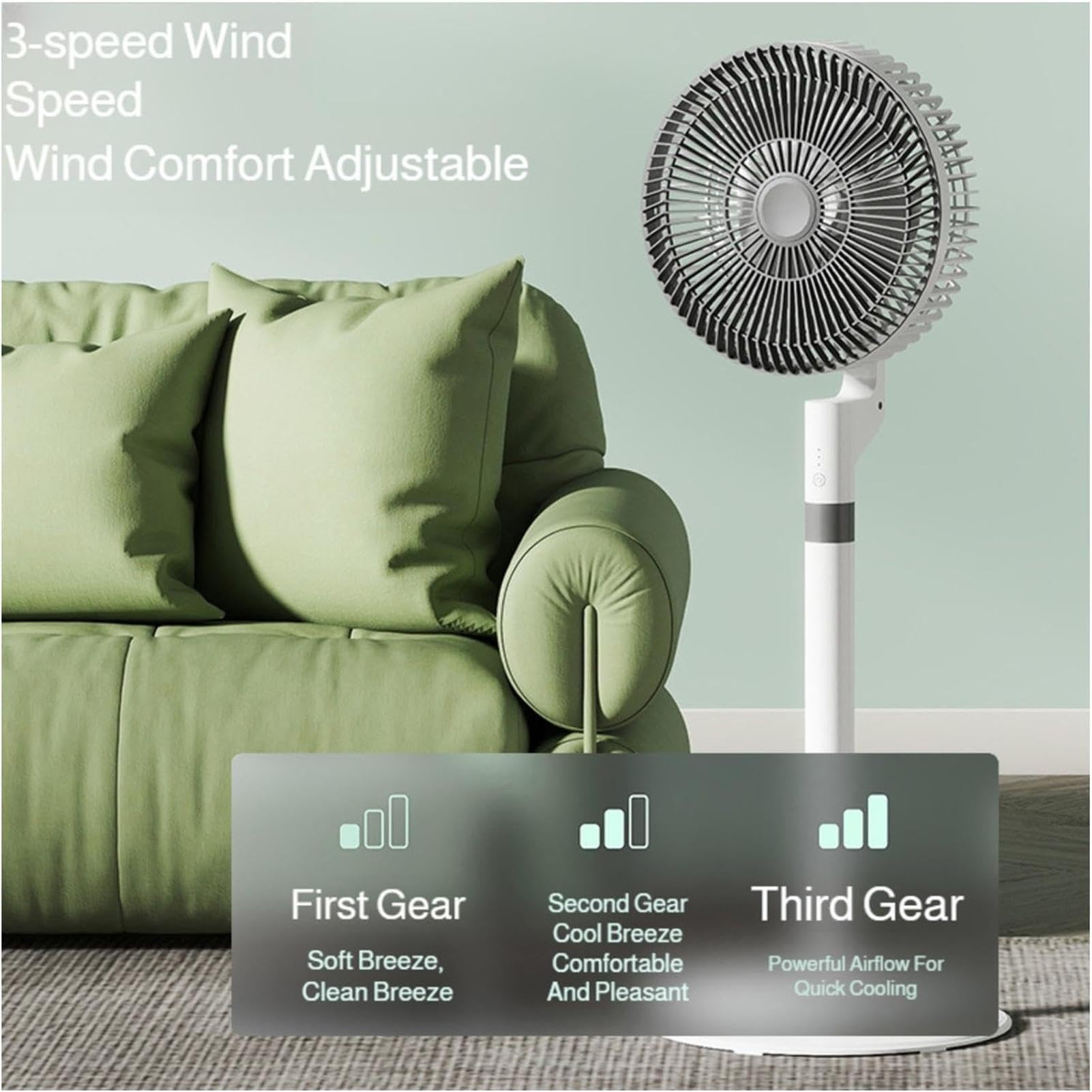 Ventilatore Oscillante Torre Ventilante Potente A 3 Velocità Con Presa USB | Ventilatore Per Camera Da Per Patio, Negozio, Dormitorio, Bagno, Camera, Casa, Garage, Ufficio