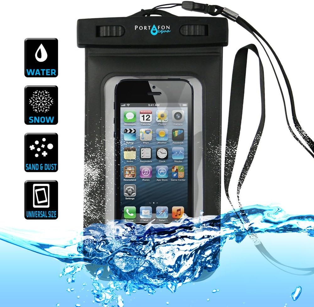 Waterproof Phone Bag Protects Your Phone From Water, Sand, Grease and Dust. Great for Apple Iphone, Samsung, Galaxy Note 2, HTC One, Most Android and Smartphones – Fits Your Credit Card, ID and Money As Well - Clear PVC Window on Both Sides – Ultra-slim, Easy Snap Locking System - Take Underwater Photos & Videos