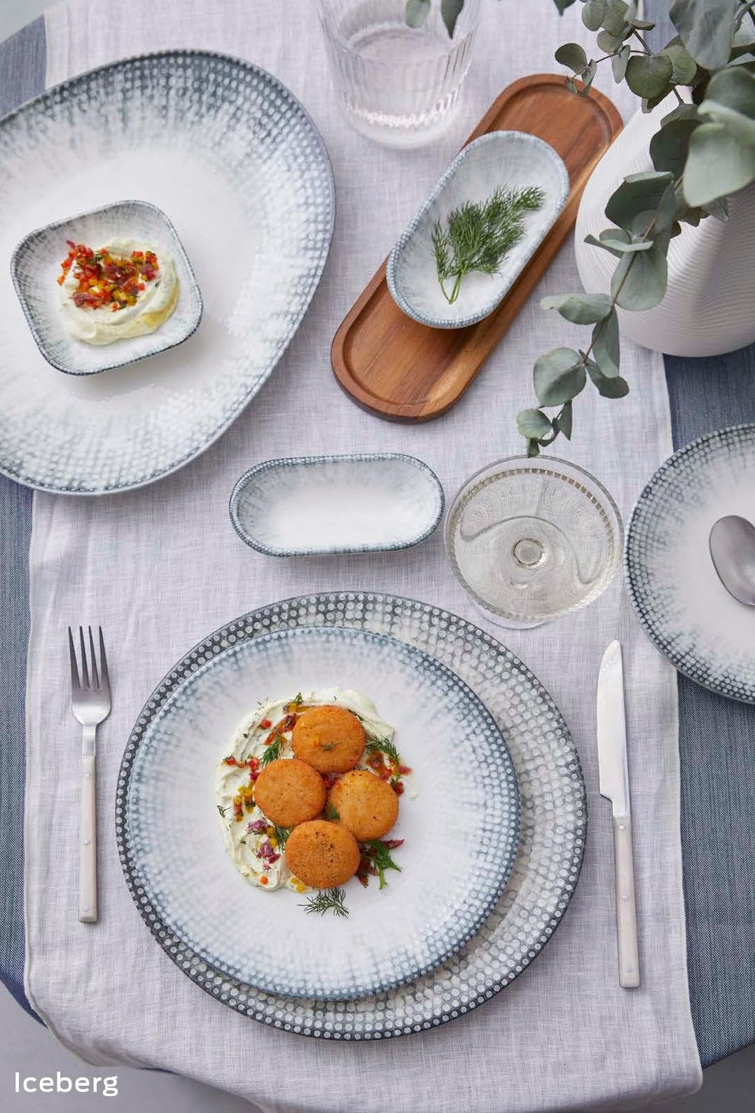 Kütahya Porselen Assiette à dîner - Iceberg - Porcelaine - 25 cm - lot de 6