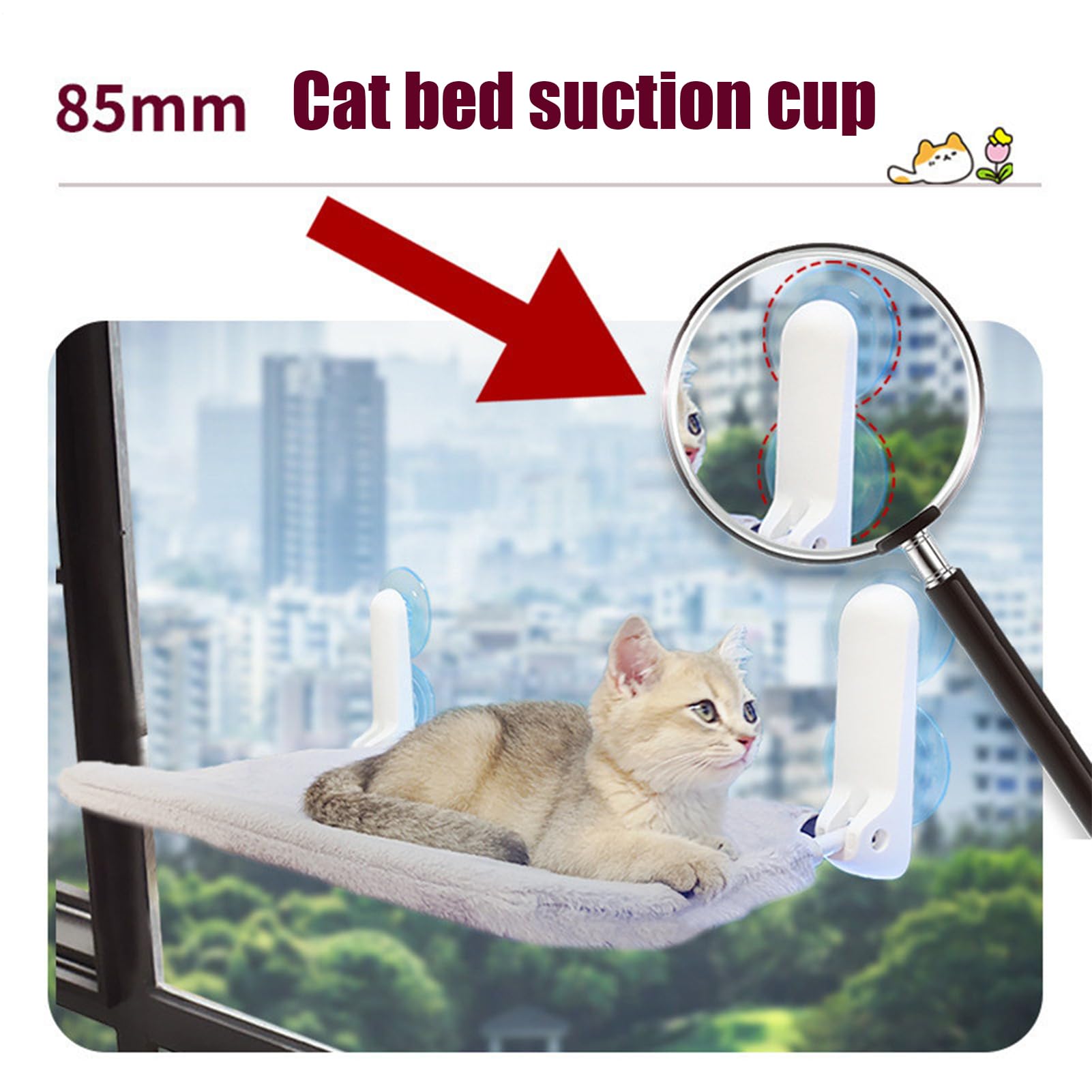 Cat Perch Suction Cups, Cat Window Hammock, Strong Adhesive Replacement Suction Cups with Screws, Suitable for Foldable and Cordless Window Hammock Seat, Maximum Loading 20kg