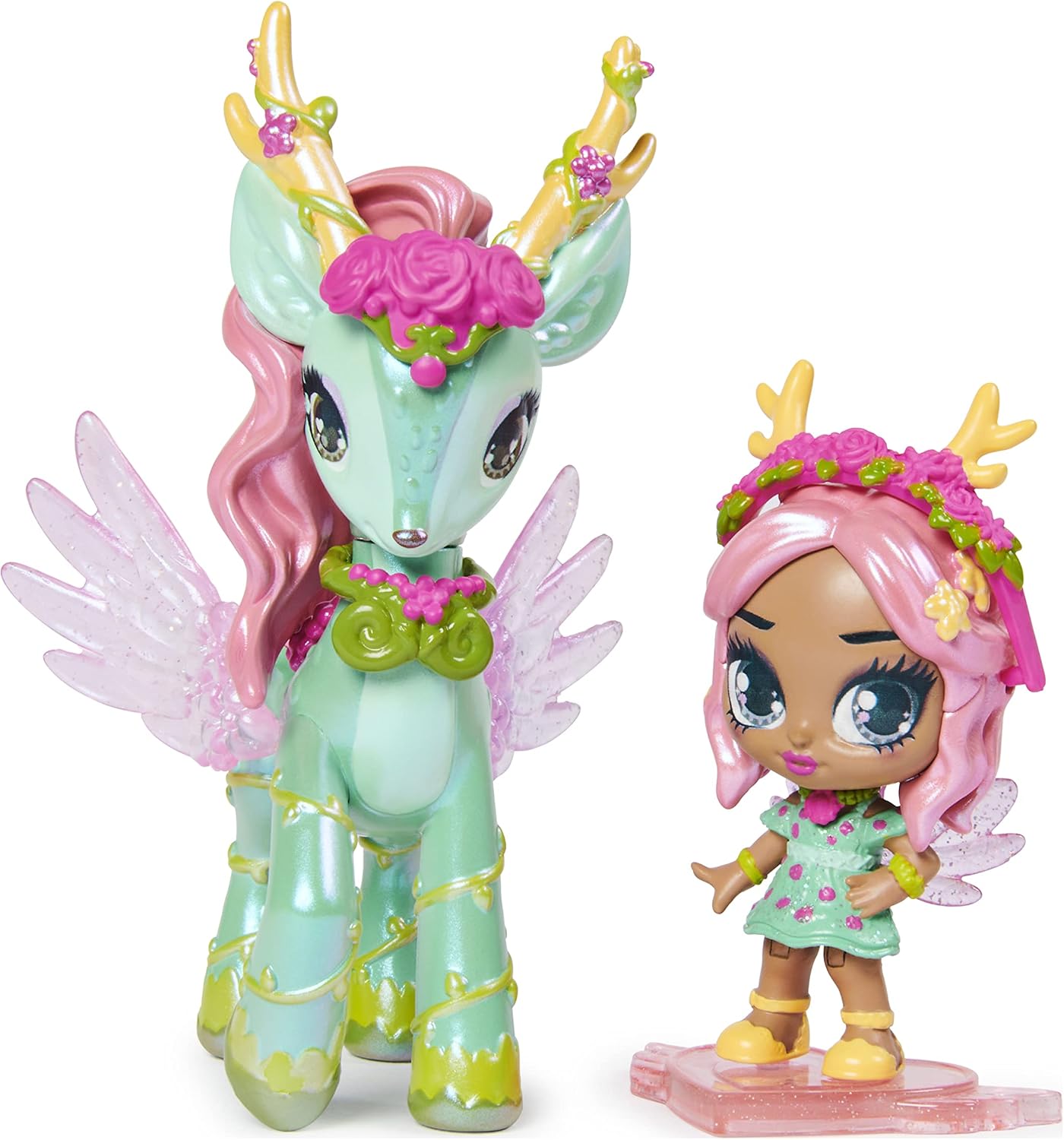 Hatchimals Pixies Riders, Petal Primrose Pixie and Deeraloo Glider Set with Mystery Feature