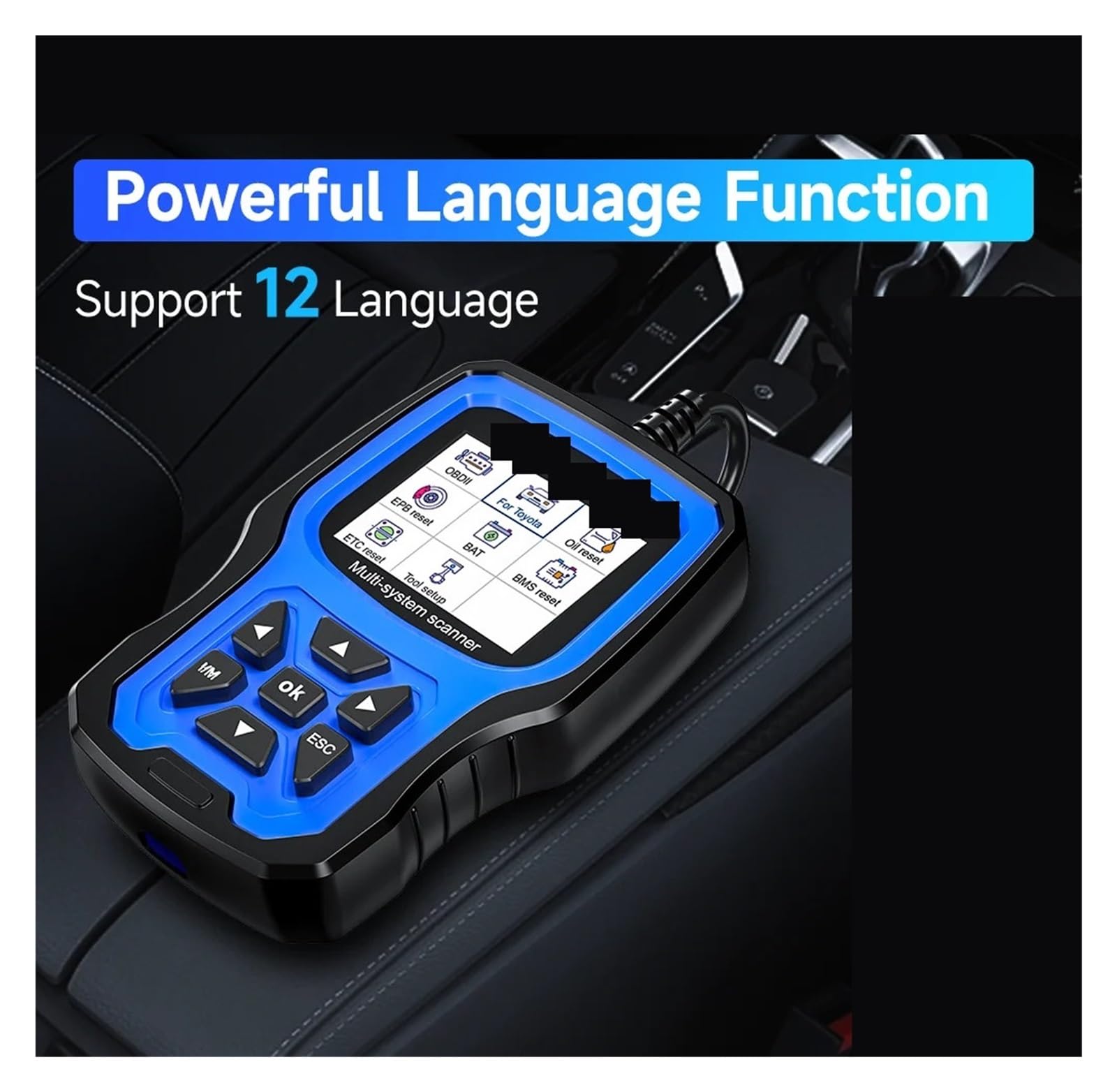 Lector de códigos de escáner automotriz OBD2 ABS EPB SRS Oil Bat Reset OBD Herramienta de escaneo de diagnóstico de automóvil