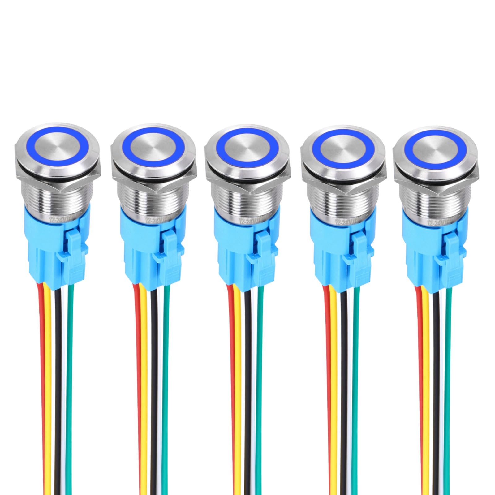 DMiotech 5Pcs 19mm / 3/4" Push Button Switch