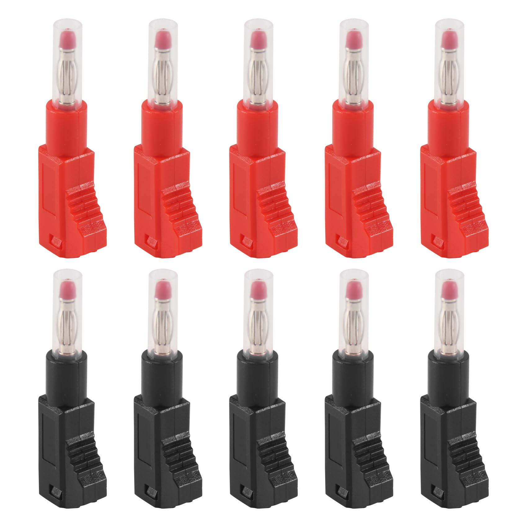 FEETER 10 Sets Retractable Sheath 4Mm Banana Plug Connectors Stackable Wire Solder Multimeter Test Leads Ends Plugs Adapter