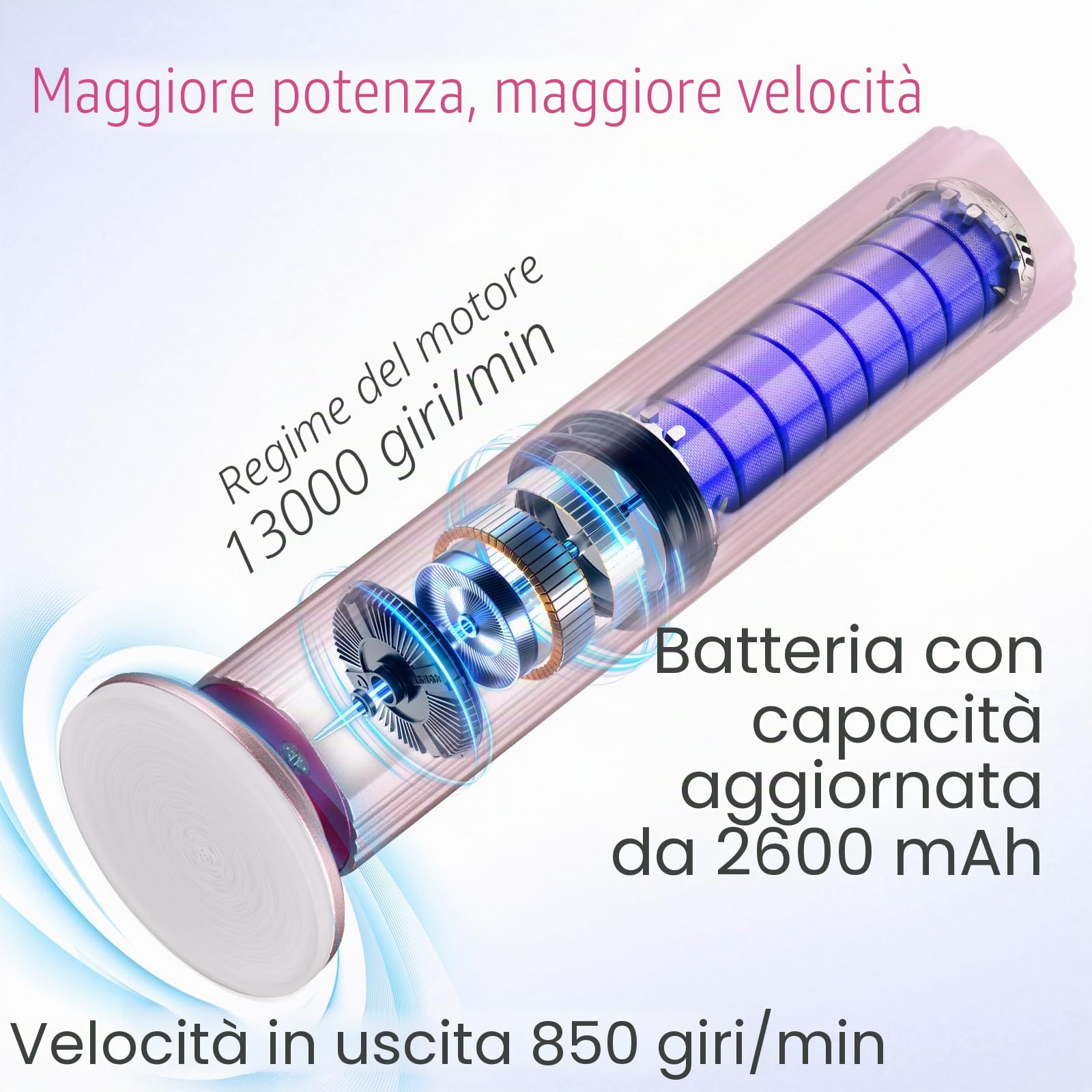 2 in 1 Lima Piedi Elettrica senza Fili 2600 mAh, Togli Calli Piedi 9 Velocità Regolabili 2 Testine in ​​Nano-vetro, Pedicure Elettrico Professionale Leviga Talloni, Rosa
