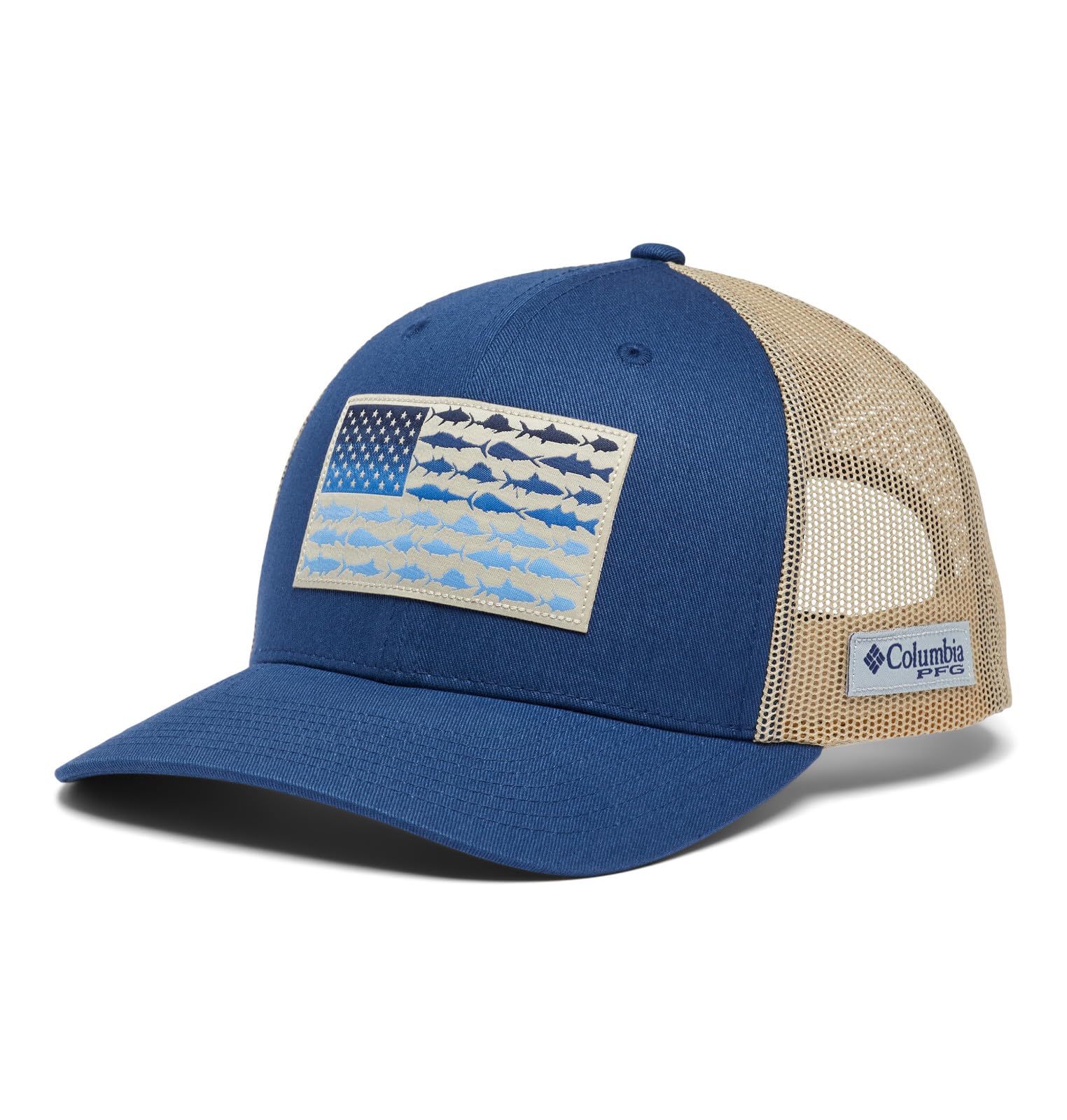 Columbia Unisex's PFG Fish Flag Mesh Snap Back Cap, Carbon/Ancient Fossil, One Size