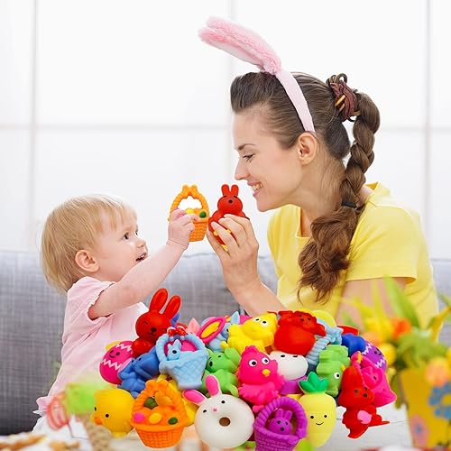 Miniatura 5 de 36 juguetes esponjosos Mochi de Pascua, mini juguetes para apretar, caja de regalo de Pascua, alivio del estrés, paquetes de ansiedad para niños,