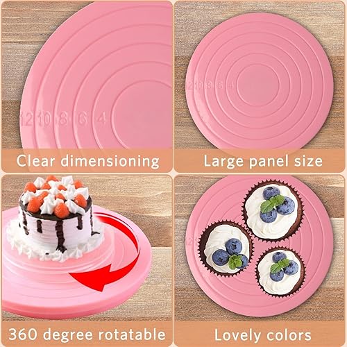 Miniatura 5 de 2 mini tocadiscos de 5.5 pulgadas, soporte giratorio de 360 grados para decoración de cupcakes