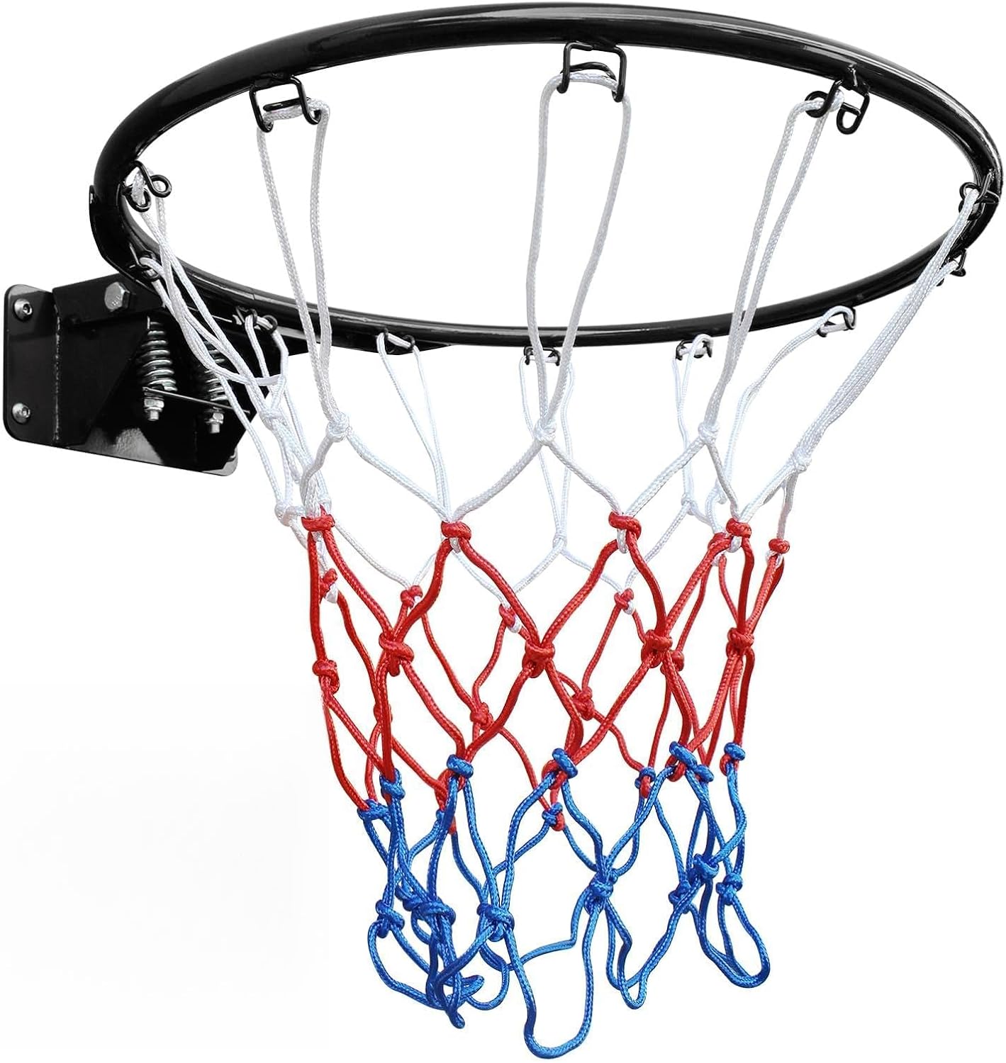 Basketball Double Spring Solid Rim, 18" Steel Basketball Rim for Indoor and Outdoor Black