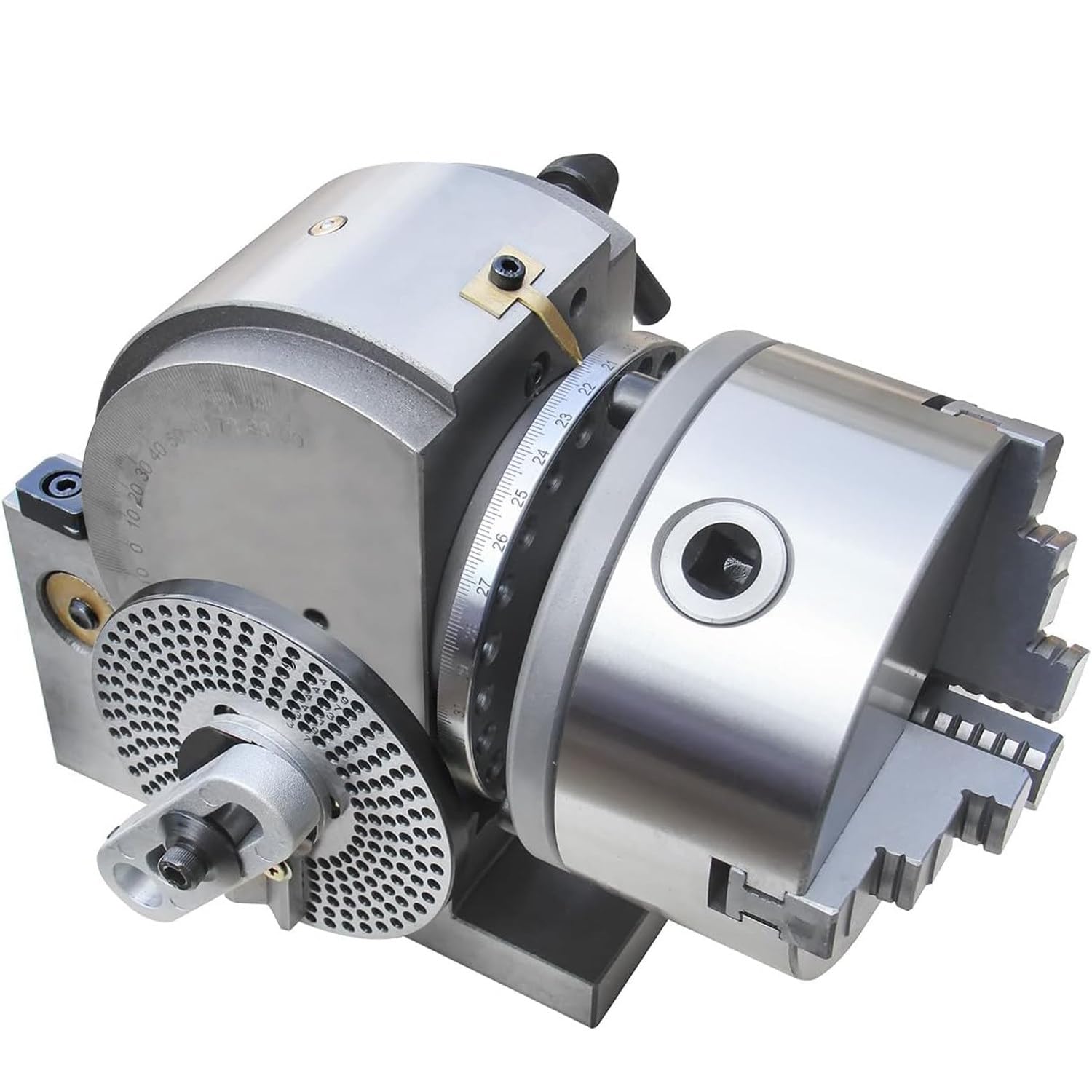 CelyToe High Accuracy Indexing Dividing Head, 1:40 Transmission Divider with 3-Jaw Chuck & Tailstock for Milling Grinding Drilling Machine 4inch