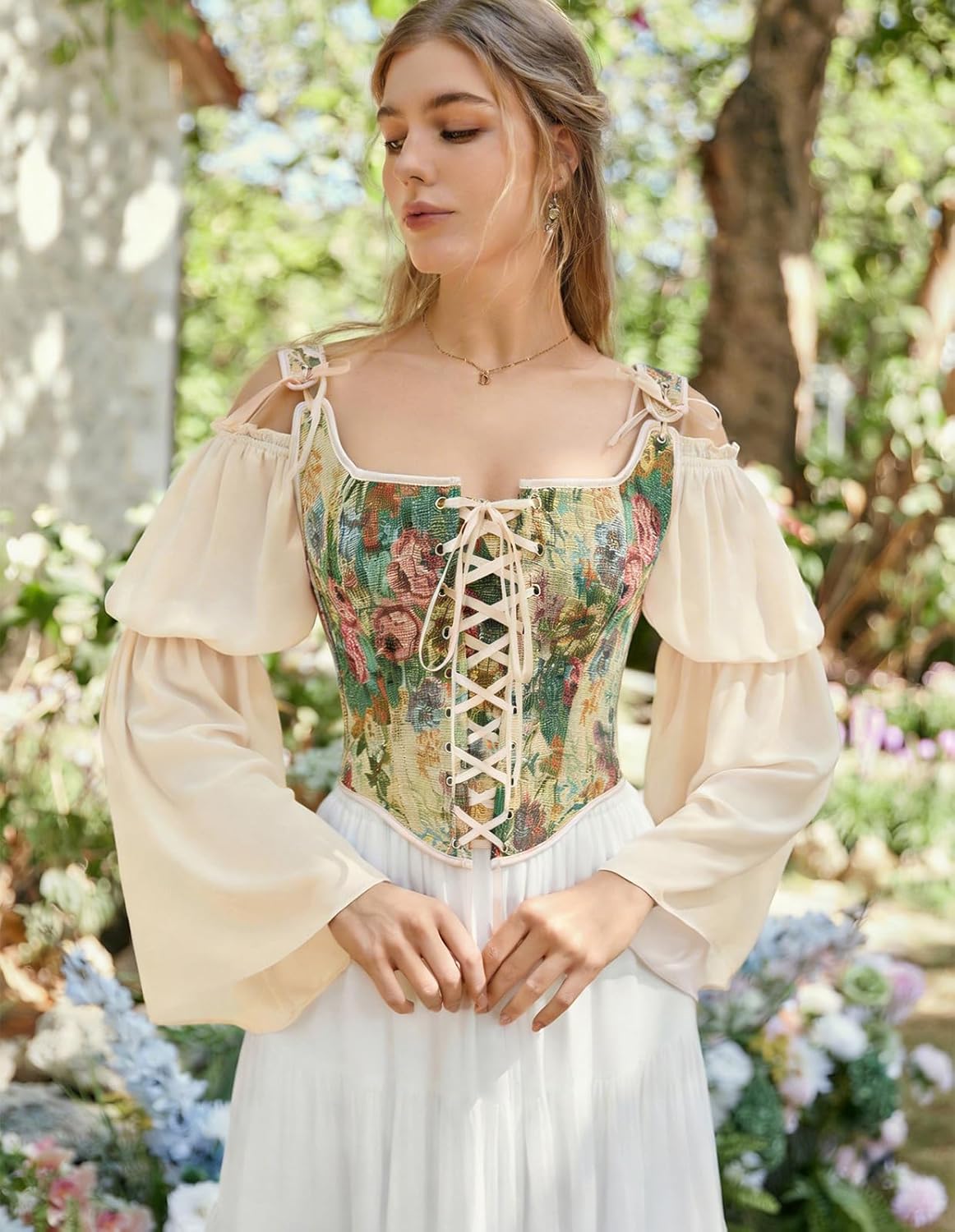 Scarlet Darkness Women Renaissance Corset Pirate Bustier Top Bodice Bodyshaper - Image 2