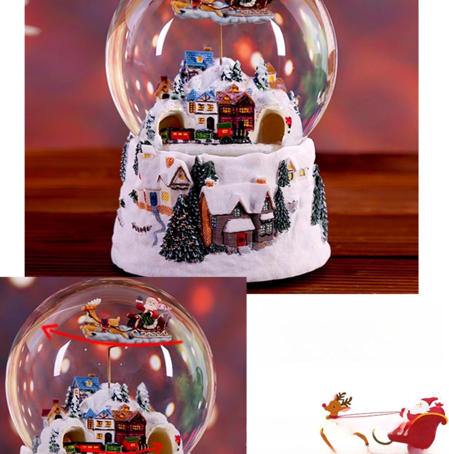 BaOdanXW クリスマスオルゴール スノーオルゴール クリスタル