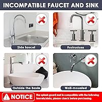 Vista 4 de Sink Faucet Splash Guard Mat, Kitchen Silicone Faucet Handle Drip Catcher Tray, Sink Protectors for Kitchen Sink, Foldable Sink Faucet Water Catcher