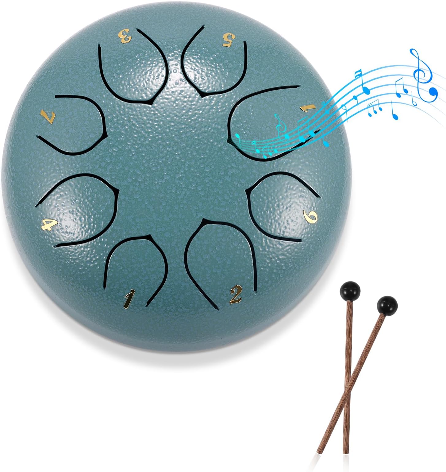 DeeCozy Slit Drums, Steel Tongue Drum, 6 inches 8 Tone D Key, Handpan Drum with Drumsticks, Bag, Finger Cover, Percussion Instrument for Musical Education Concert Mind Healing Yoga Meditation