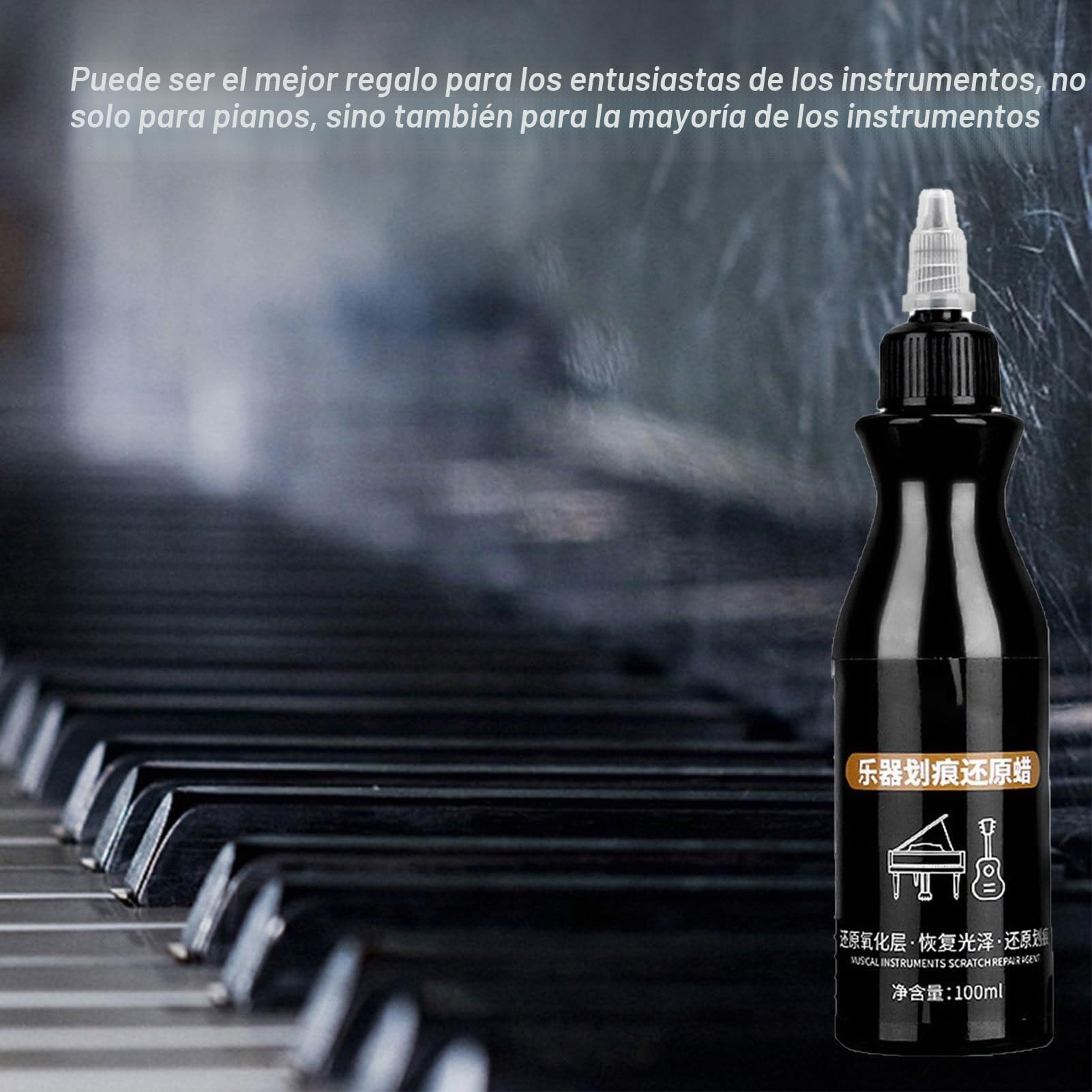 Eliminador de arañazos para instrumentos, acabado de piano, gel reparador, superficie de pintura restaurada | revestimiento protector restaura eficazmente el brillo, limpiador antiestático para