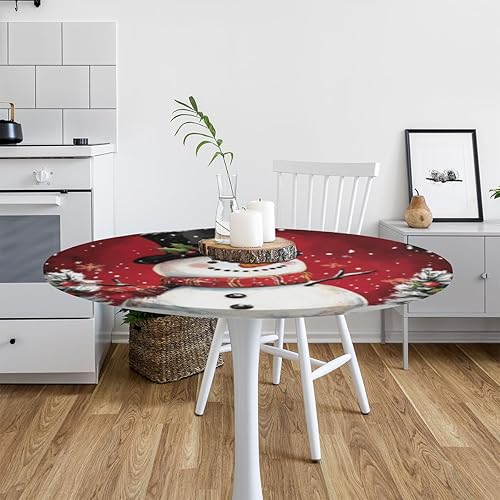 Vista 355 de Pardick Mantel redondo elástico con diseño de hojas de otoño, mantel redondo ajustable de 36 a 42 pulgadas, mantel circular impermeable, lavable