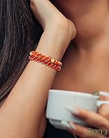 Vista 2 de Bivei Natural Gemstone Semi Precious Healing Crystals Handmade Stretchy Round Beads Bracelet, Enhance Positive Energy