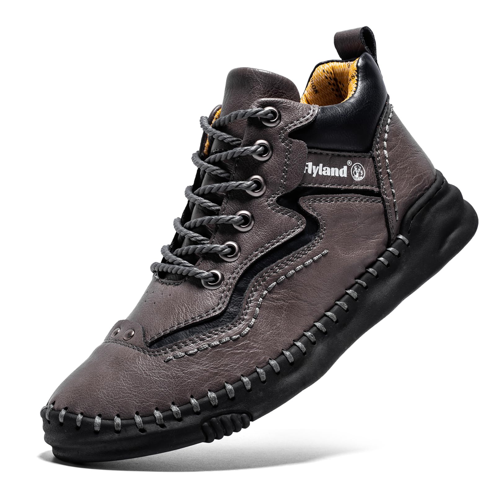 Mens Casual Leather Shoes Ankle Chukka Boots Handmade Retro British Walking Daily Work Office Sneakers Shoes for Male