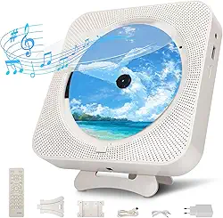 110-220V, CD Player Portatil, Toca CD Portatil, Radio CD Player, Alto-Falantes Duplos Integrados, Display LED, Rádio FM, Temporizador, Compatível com Fones de Ouvido