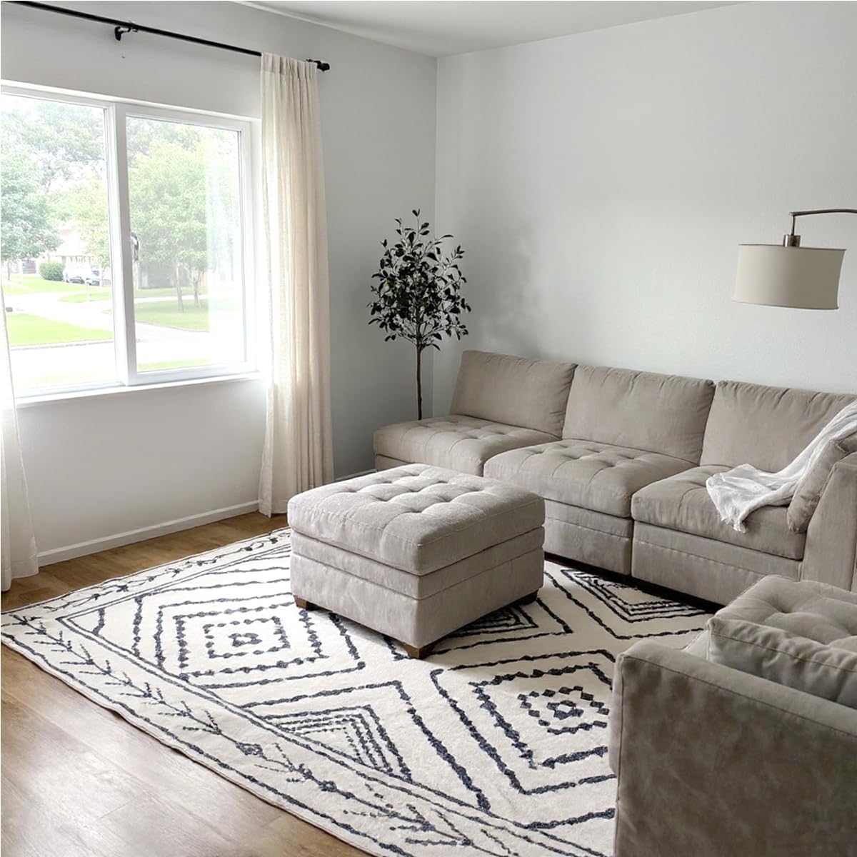 BESTSWEETIE Area Rug 6x9 for Living Room Southwest Washable Rugs Western Aztec Soft Low Pile Non Slip Print Pattern Indoor Carpet for Bedrooms Dining Room, Black White - Image 6