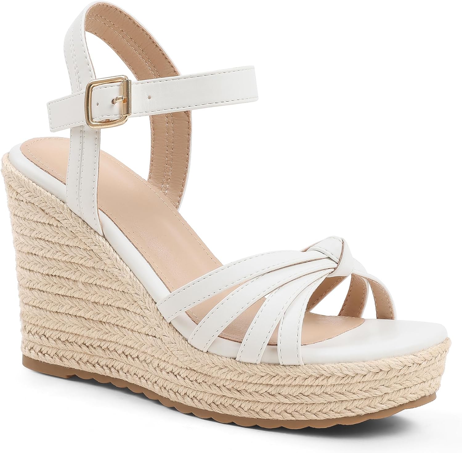 mikarka Sandals for Women 2026: Comfortable Wedge Platform Sandals Women - Braided Espadrilles for Women Ankle Strap Open Toe Wedges Heels Beach Sandals Summer Shoes