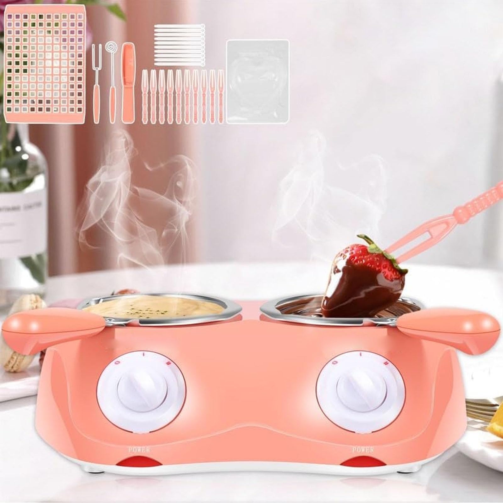 Olla de fusión de chocolate, kit de caldera doble eléctrica, derretidor instantáneo para dulces, queso y hornear, accesorio de cocina ideal