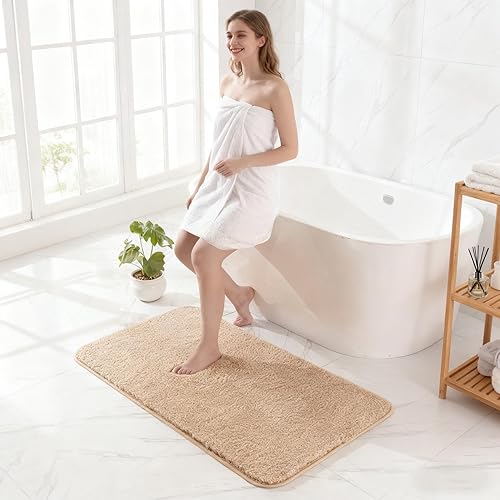 Miniatura 5 de Exclusivo Mezcla Alfombras de baño de 17 x 24 pulgadas, extra suaves, antideslizantes, absorbentes, de microfibra de agua, lavables a máquina, de