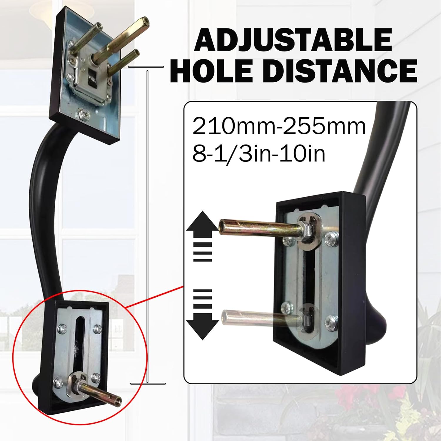 Matte Black Front Door Handle Set for Entry/Back Door, Exterior Door Lockset with Deadbolt&Knob, Reversible for Right&Left Handed