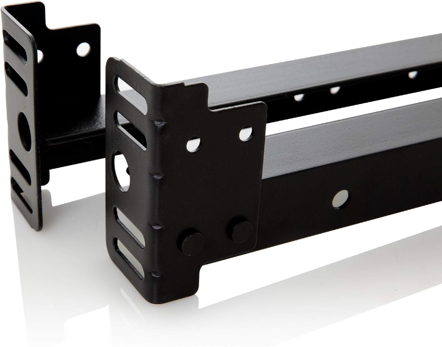 MALOUF Structures Bolt-on Footboard Extension Brackets Attachment Kit (Set of 2), Twin-King, Black