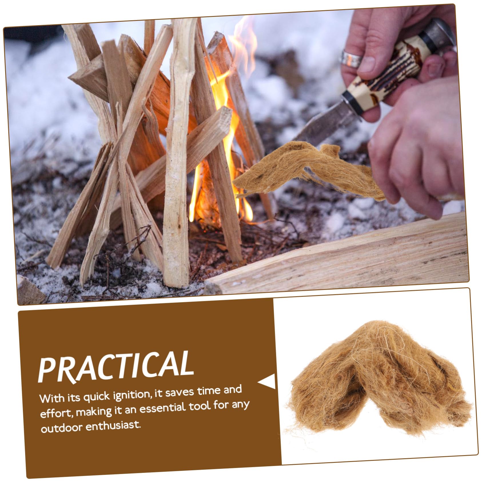 Sosoport 5 Sätze Jute Seidenfeuer Induziert Camping-Werkzeuge Natürlich Bausatz Feuerstarter-Sticks Anlasser Jute Für Feuerstarter Camping Fire Starter -Werkzeuge Jute-Seide 4 Stücke * 5