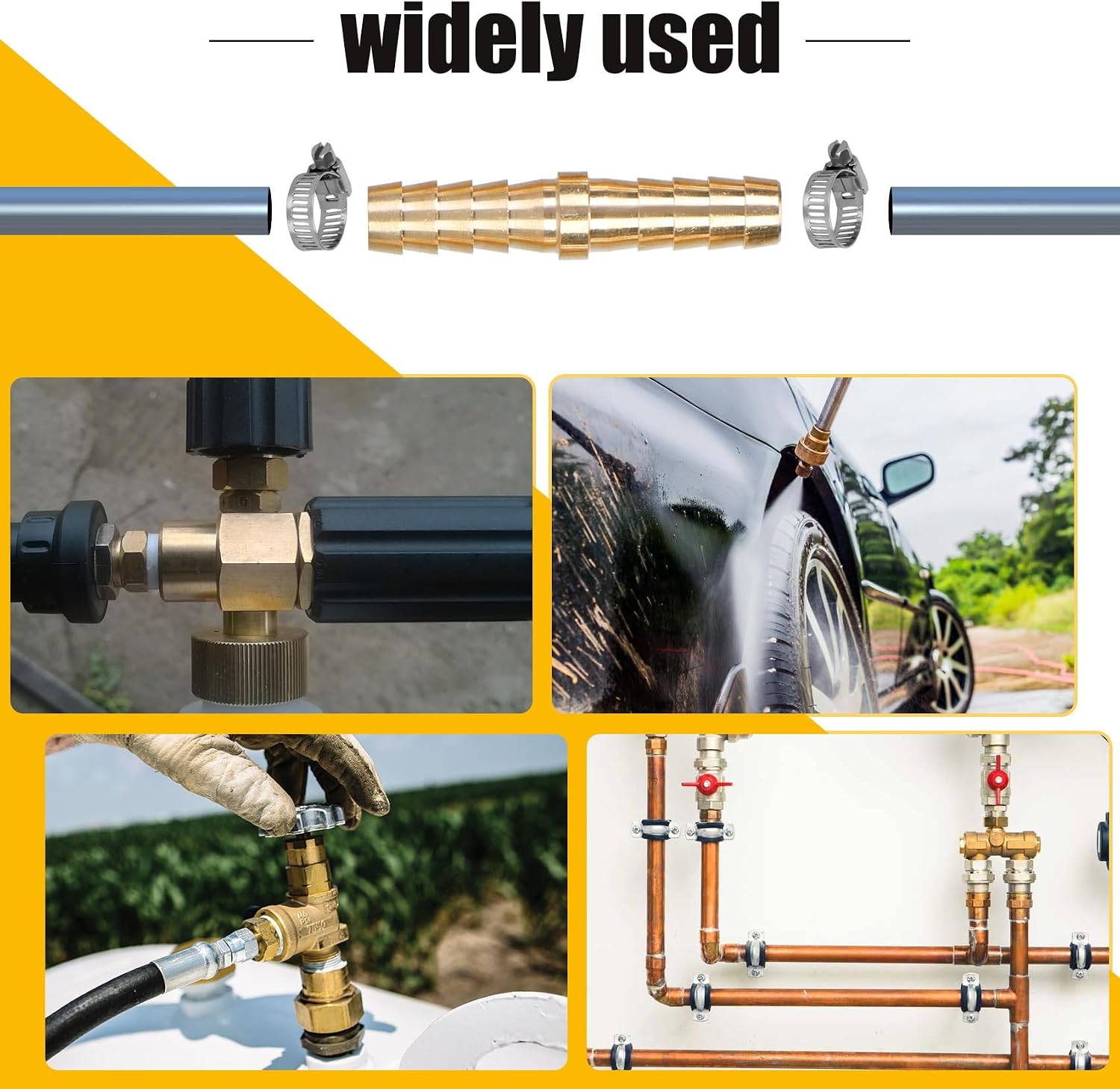 136Pcs Brass Hose Barb Fittings Assortment Kit, Includes a variety of Barb Coupler,BarbTee,BarbFemale Adapter,Barb Splice,Barb Male Elbow NPT Thread,Brass Fittings,1/8" 3/16" 1/4" 5/16" 3/8" 1/2"