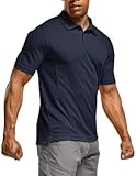 Men's Polo Shirts, Tactical Short Sleeve Golf Performance Shirts, Lightweight Dry Fit UPF 50+ Pique