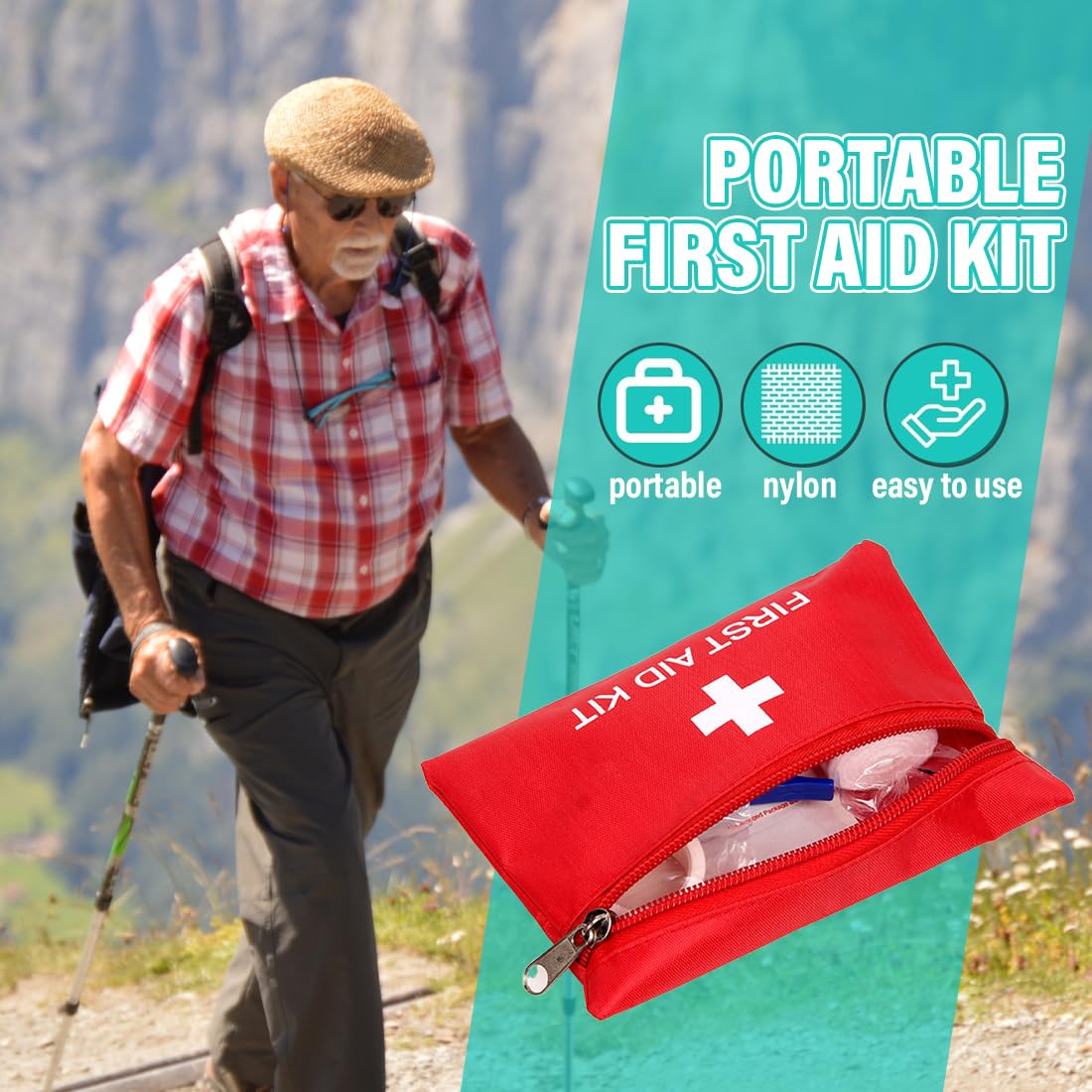Mini Botiquín de Primeros Auxilios, 2 Piezas Portátil Mini Kit Primeros Auxilios Viaje, Botiquin Viaje, Bolsa Médica Vacio, Small First Aid Kit