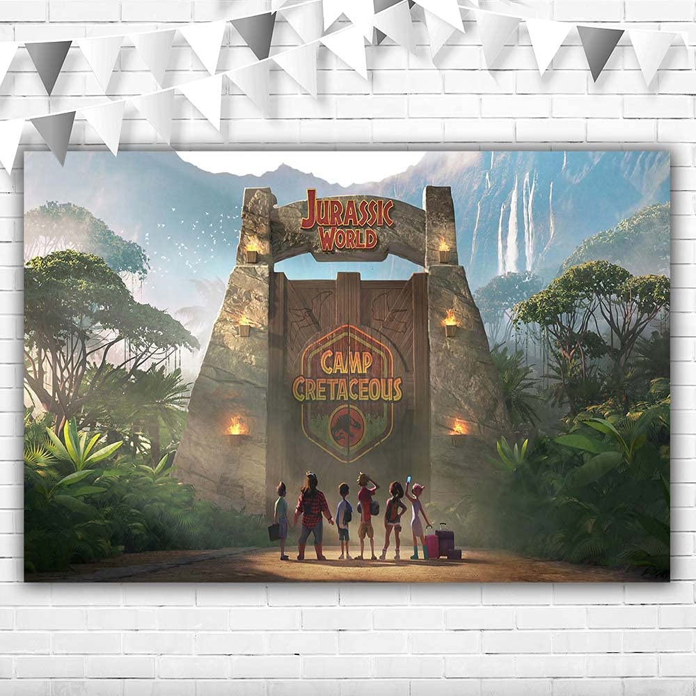 Buy Jurassic Park Entrance Background 5x3 Vinyl Jurassic World Camp