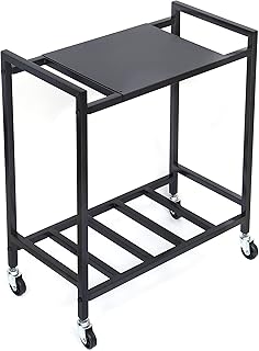Livzing 2-टियर यूपीएस स्टैंड घर और कार्यालय के लिए – मेटल इन्वर्टर ट्रॉली पहियों के साथ -पाउडर कोटेड बैटरी स्टैंड इन्वर्टर के लिए - इन्वर्टर और बैटरी स्टैंड ट्रॉली - शेल्फ के साथ इन्वर्टर कैबिनेट – काला