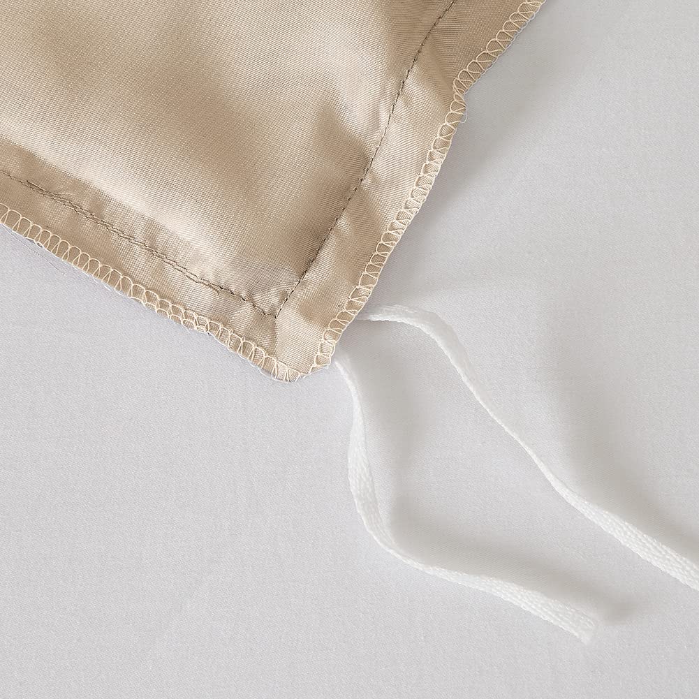 Housse de Couette Satin 220x240 Taupe avec 2 Taies d'oreiller 65x65 cm | Parure de Lit Adulte 2 Personnes, Satin de Soie Brillante, Linge de Lit, Fermeture Éclair