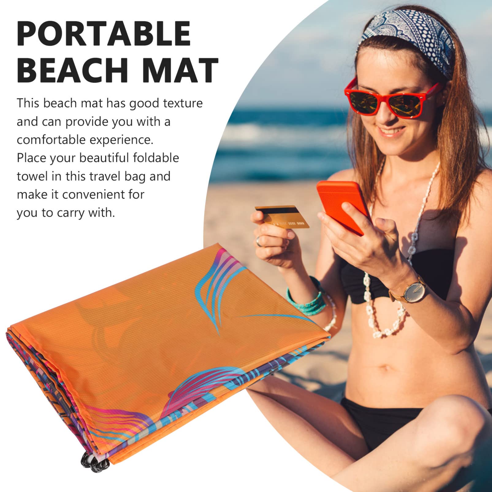 BESPORTBLE 2pièces Tapis De Plage Imperméable Natte De Pique- Pratique Et Légère pour Camping Et Activités Extérieures