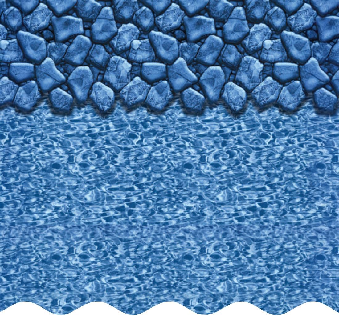 Smartline 18 ft x 33 ft Oval Swimming Pool Liner | Boulder Swirl | Unibead Style | 54 Inch Wall Height | 25 Gauge Heavy Duty Virgin Vinyl | Designed for Steel Sided Above Ground Pools