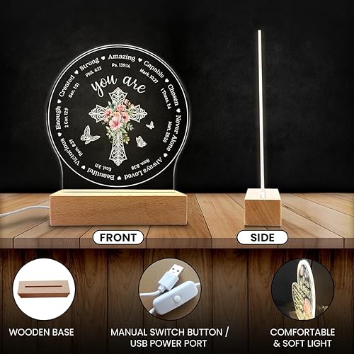 Miniatura 10 de SANDJEST Luz nocturna acrílica para la pérdida de la madre  You Left Me Beautiful Memories regalos de condolencias  Recuerdo de luces nocturnas