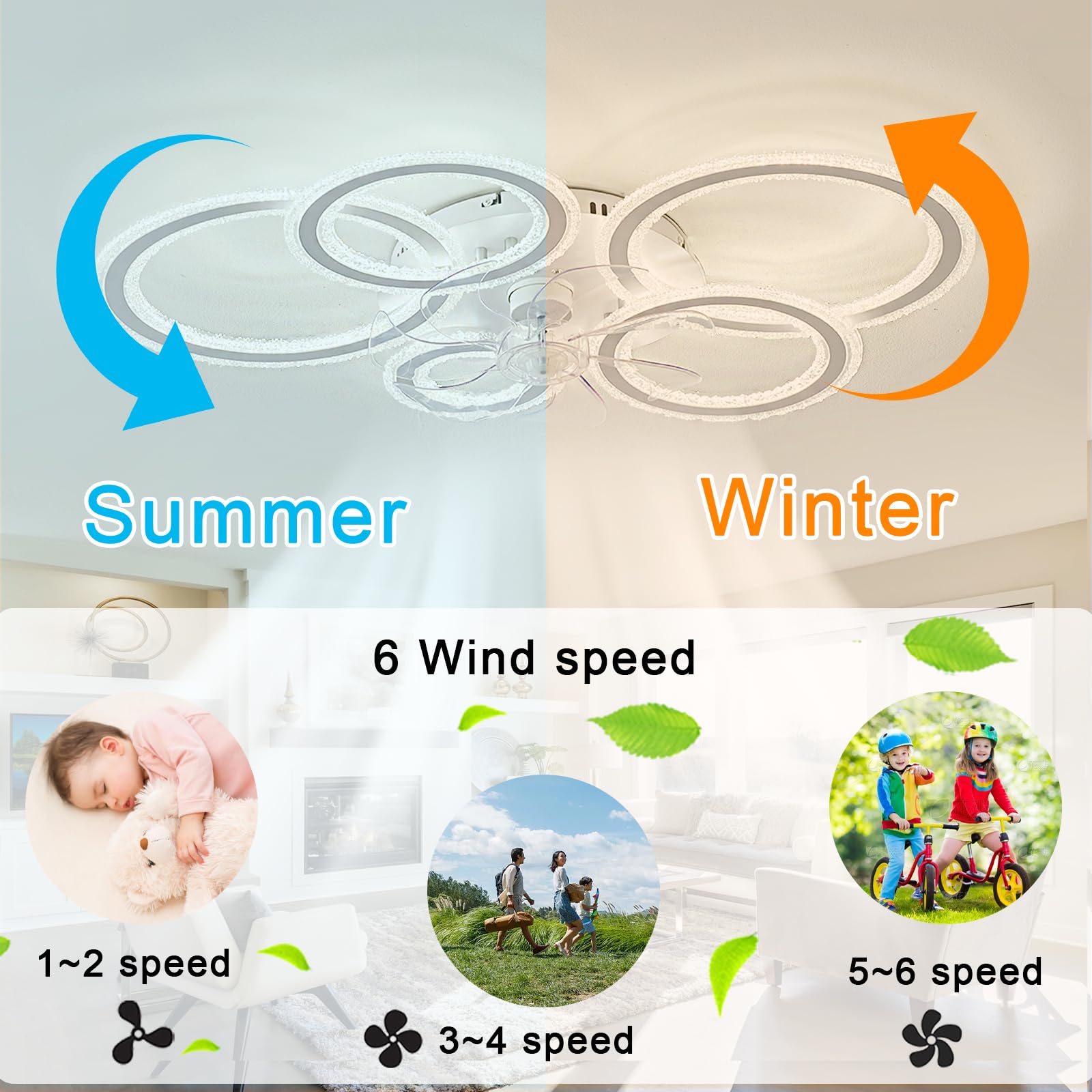 Ventiladores De Techo Con Luz, Ventilador de techo de 33,9 pulgadas con luz y control remoto, función de memoria inteligente, ventilador de techo, funciona con Alexa y Google Assistant, silencioso, ne
