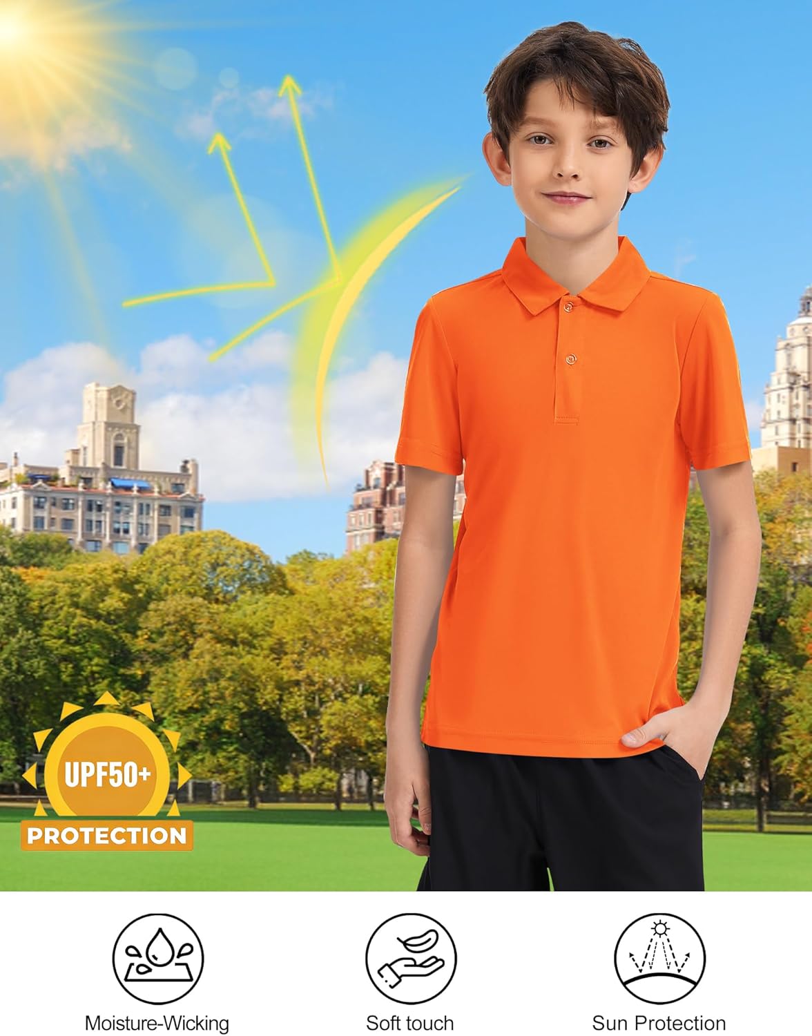 2T to Youth Boys' Performance Polo Kids Collared Golf Shirt School Uniform UPF 50+ Dry-Fit - Image 5