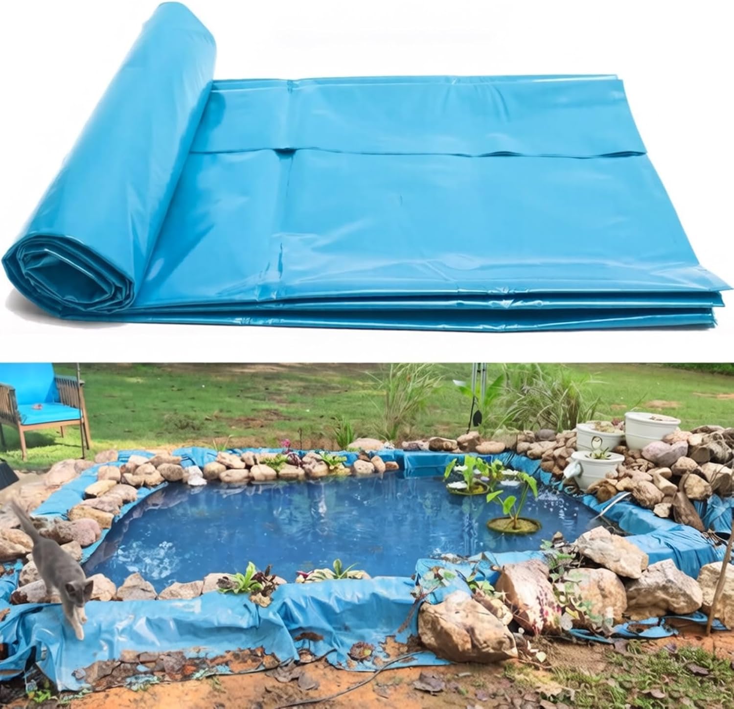 Telo laghetto Blu HDPE 3x3m Impermeabile