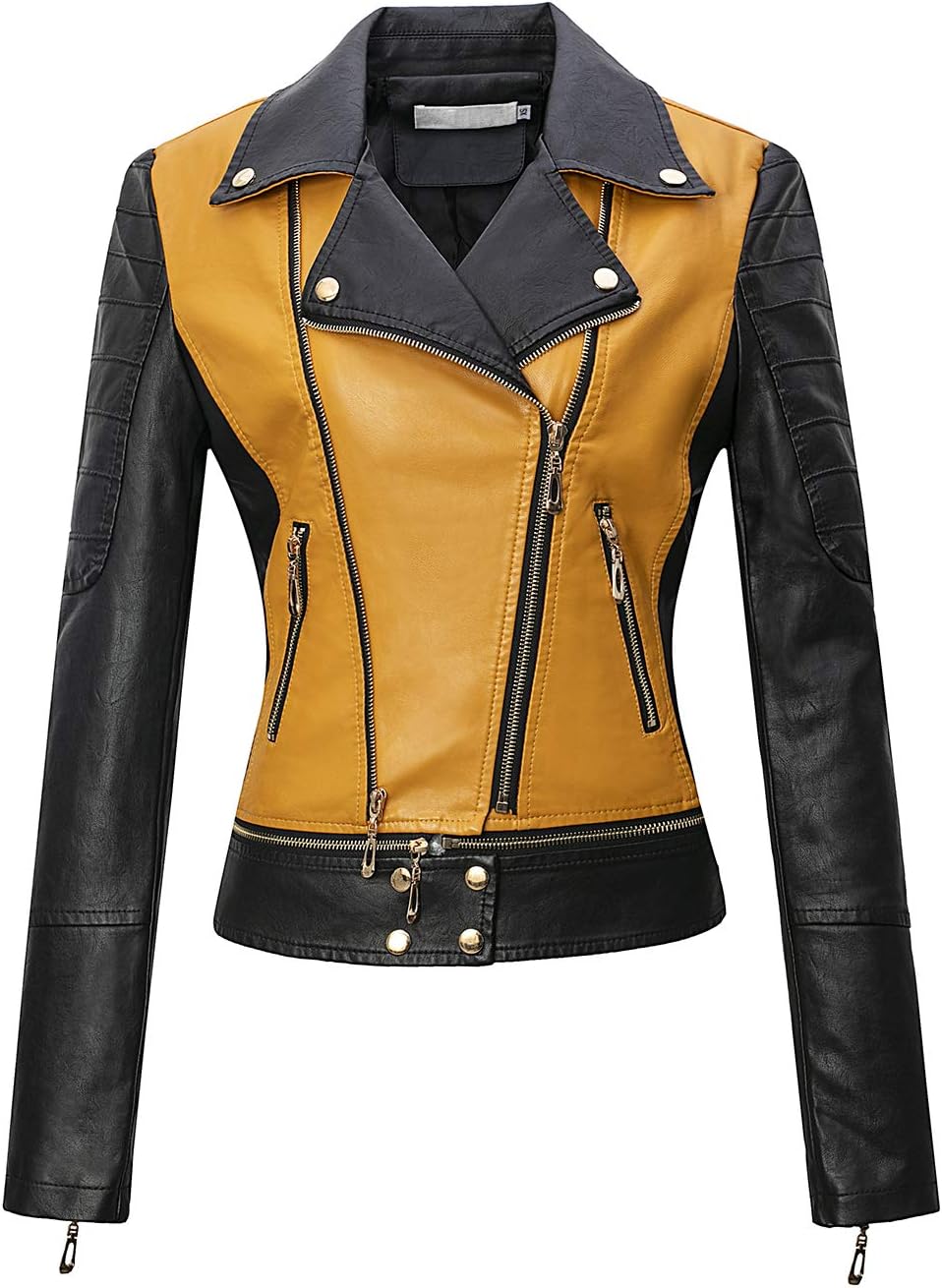 Tanming Women's Faux Leather Moto Biker Short Coat Jacket