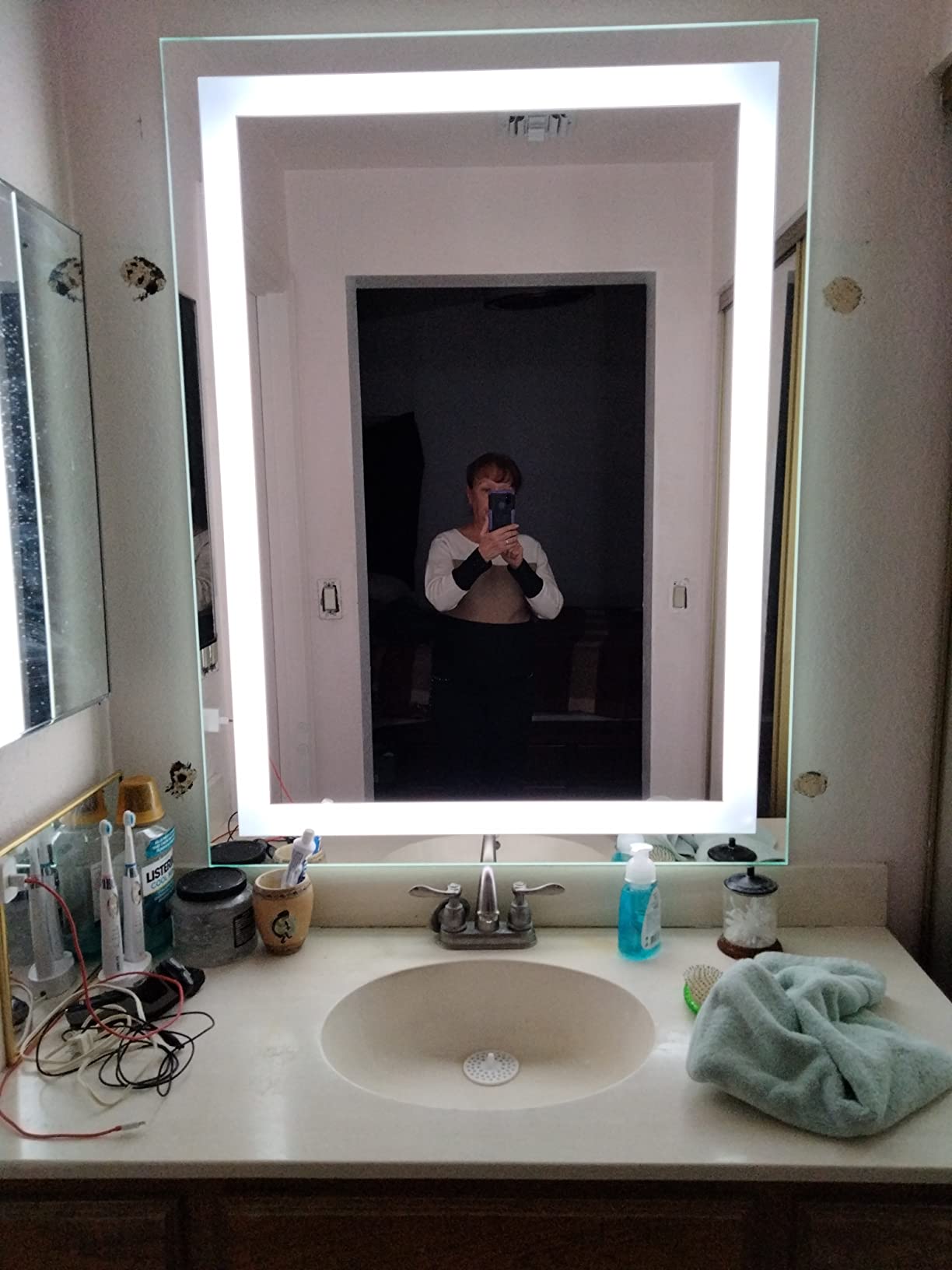 42/mo Finance KRISTALLUM Bathroom Mirror with Lights 60x36 Mirror w