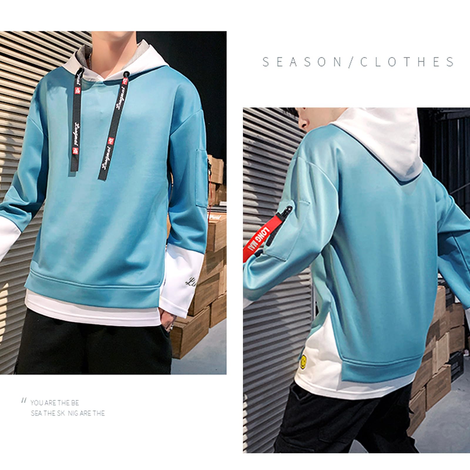 KENAIJING Felpa da Uomo,Uomo Felpa Casual Stampato Cappuccio.