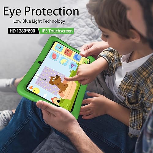 Miniatura 6 de VNEIMQN Tableta para niños, tableta de 10.1 pulgadas para niños, Android 13, 4 GB+64 GB, CPU Octa-core, pantalla HD 1280 x 800, WiFi, batería de