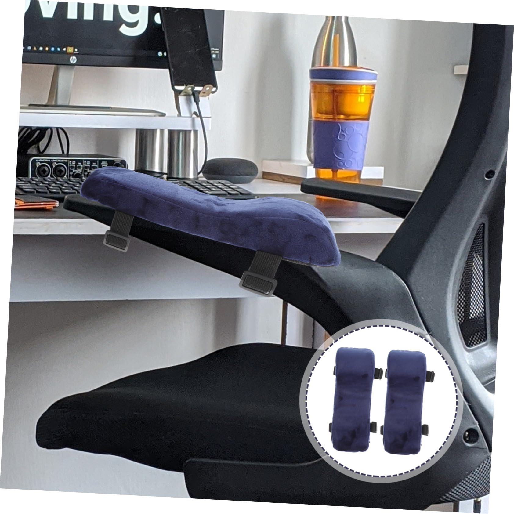 NUOBESTY 3 Set Cuscino del Bracciolo della Sedia Copri Braccioli per Sedia Copribraccioli Scaldabraccia Girevole Fodere A Dondolo Posto A Sedere di Cristallo Blue 2 Pezzi * 3