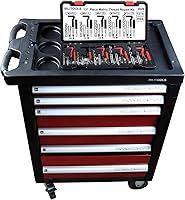 Vista 6 de BILITOOLS Kit de reparación de roscas helicoidales métricas, 131 piezas HSS Drill Heli Coil Kit de reparación M5 M6 M8 M10 M12